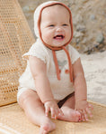 Load image into Gallery viewer, Model Wearing Rylee & Cru Scallop Knit Baby Set || Cherry
