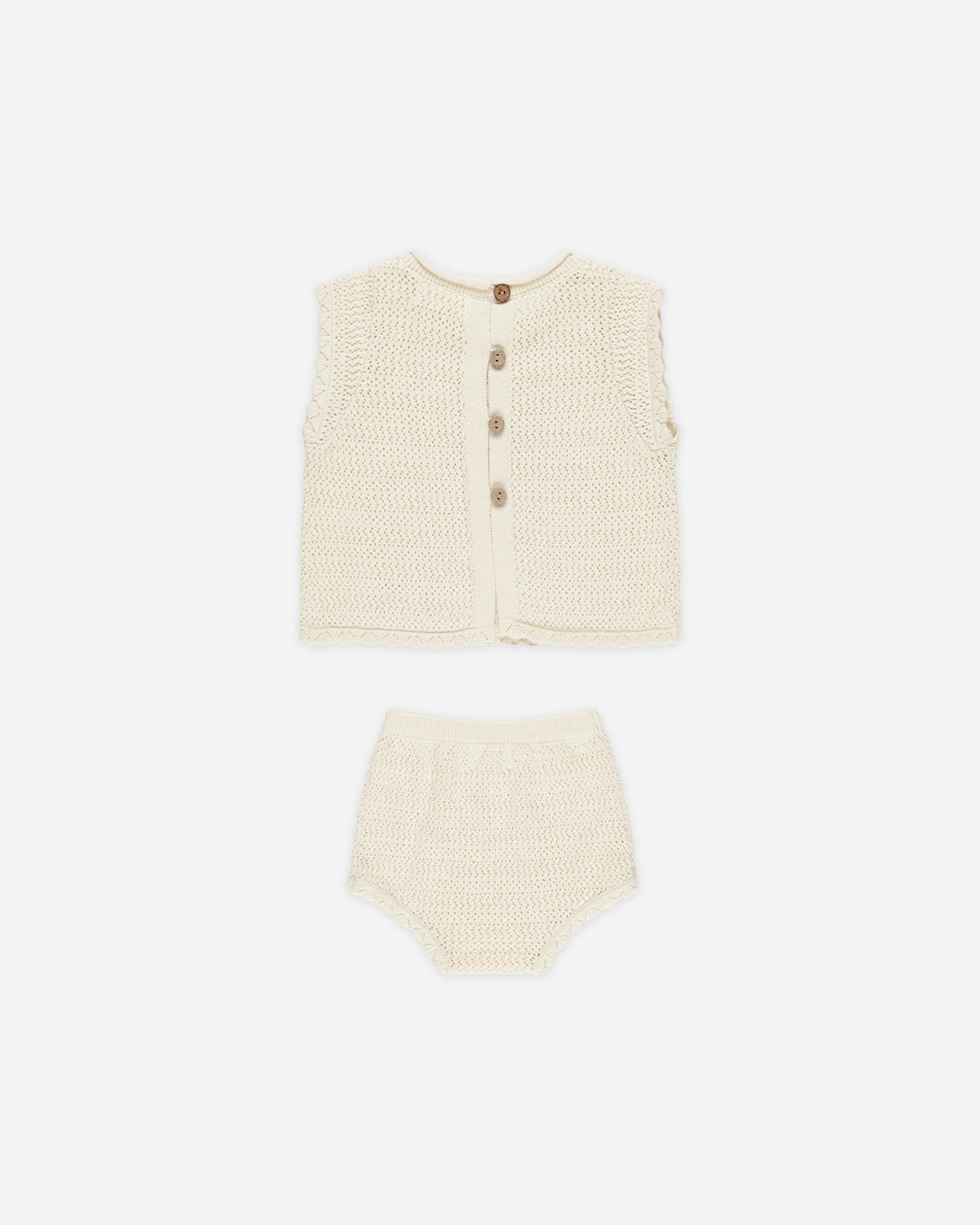 Rylee & Cru Scallop Knit Baby Set || Cherry Back