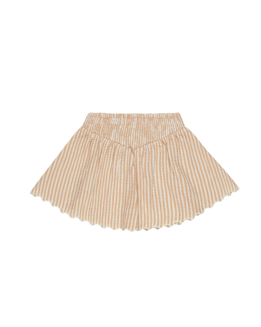 Rylee & Cru Smocked V Mini Skirt || Grapefruit Stripe