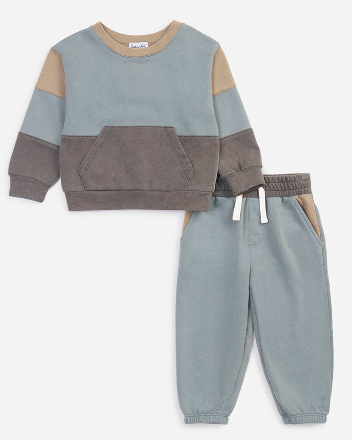 Splendid Toddler Boy Washed Colorblock Long Sleeve Set