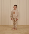 Load image into Gallery viewer, Young boy wearing Rylee + Cru long sleeve tee gingerbread 
