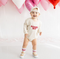 Load image into Gallery viewer, Model Wearing Sweet Wink Mama's Boy Valentine's Day Long Sleeve Bodysuit - Natural
