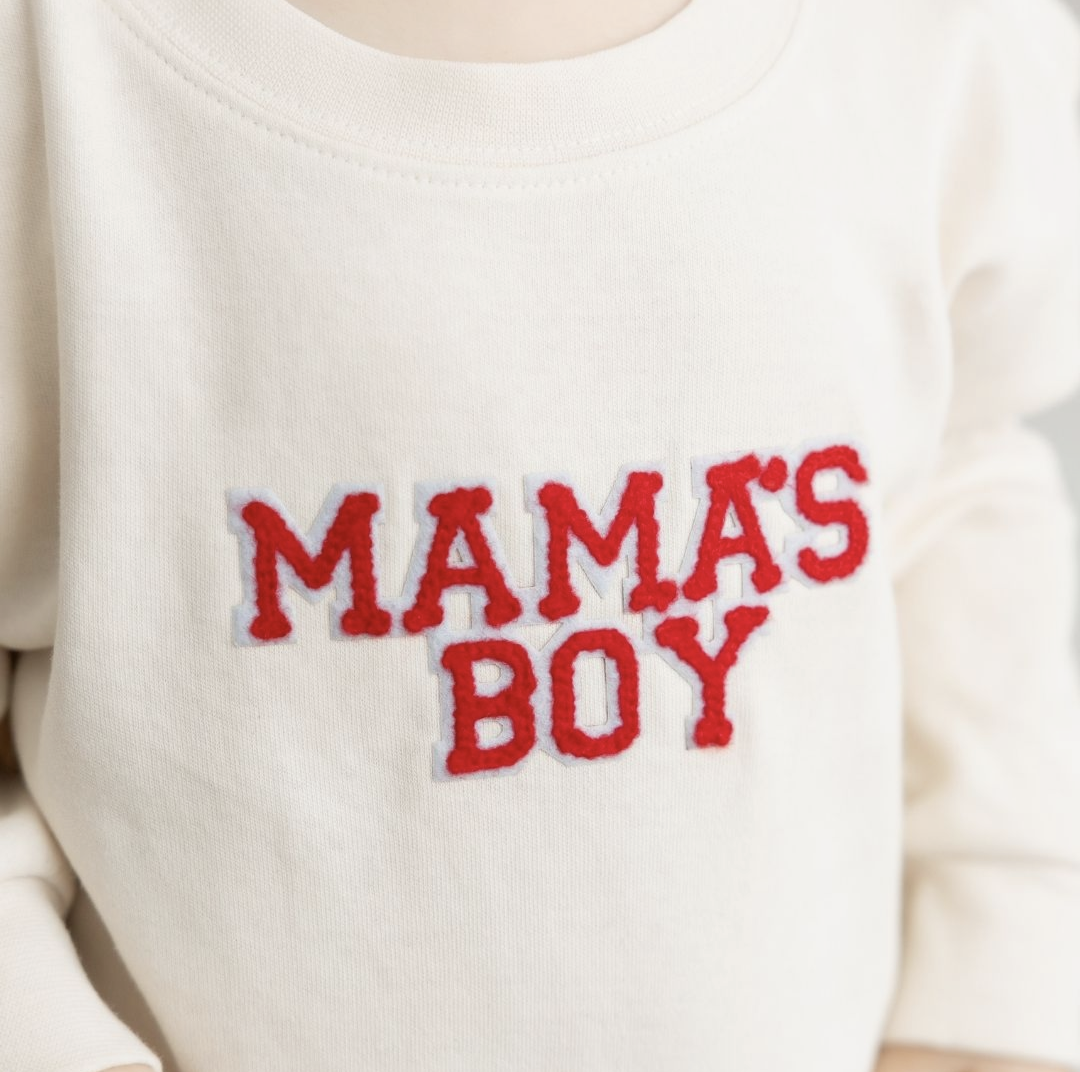 Sweet Wink Mama's Boy Valentine's Day Long Sleeve Bodysuit - Natural Close Up