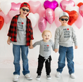 Load image into Gallery viewer, Model Wearing Sweet Wink Mr. Steal Your Heart Valentine's Day Long Sleeve Bodysuit-Gray
