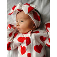 Load image into Gallery viewer, Model Wearing Spearmint LOVE Organic Waffle Knot Bow, Red Heart
