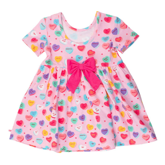 Rufflebutts + Ruggedbutts Girls Be My Valentine Short Sleeve Knit Twirl Dress Back