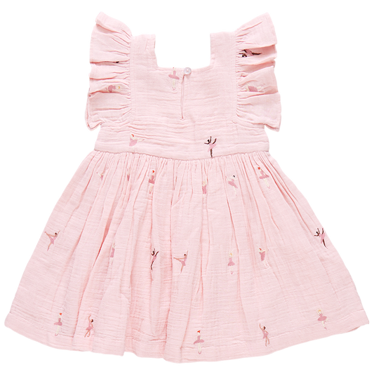 Pink Chicken Girls Elsie Dress - Ballerina Embroidery Back