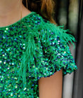 Load image into Gallery viewer, Emerald Shimmer Party Dress
