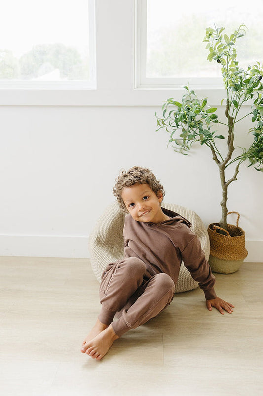 Model Wearing Olive + Scout Harley Jogger Set