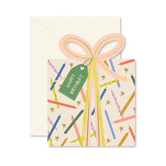 Star Candle Birthday Present Greeting Card