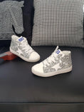 Load image into Gallery viewer, Silver HI Top Glitter Star Sneakers
