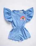 Load image into Gallery viewer, Blue Terry Rainbow Romper
