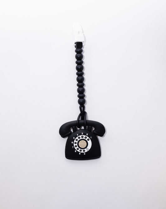 Rotary Dial Phone Teether w/Clip