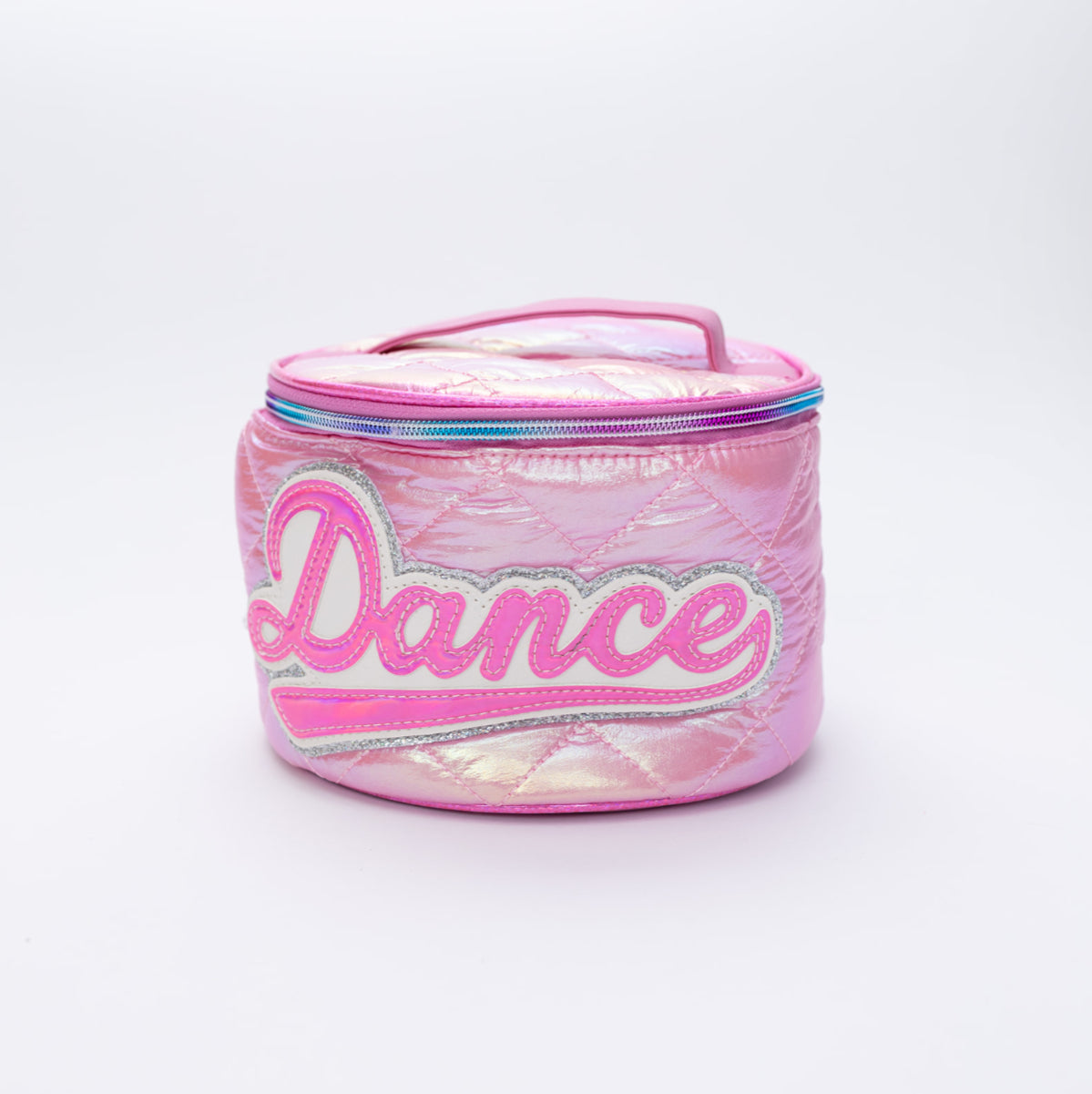 “Dance” Quilted Metallic Round Glam Bag