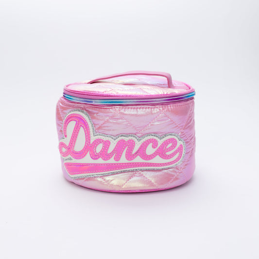 “Dance” Quilted Metallic Round Glam Bag