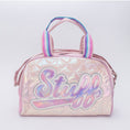 Load image into Gallery viewer, “Stuff” Metallic Pink Duffle
