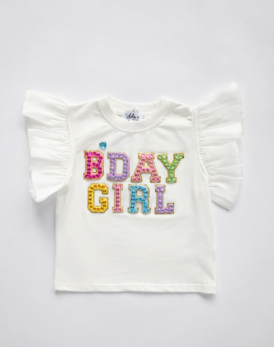 Birthday Girl Gem Ruffle Shirt