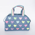 Load image into Gallery viewer, Heart Quilted Denim Duffle
