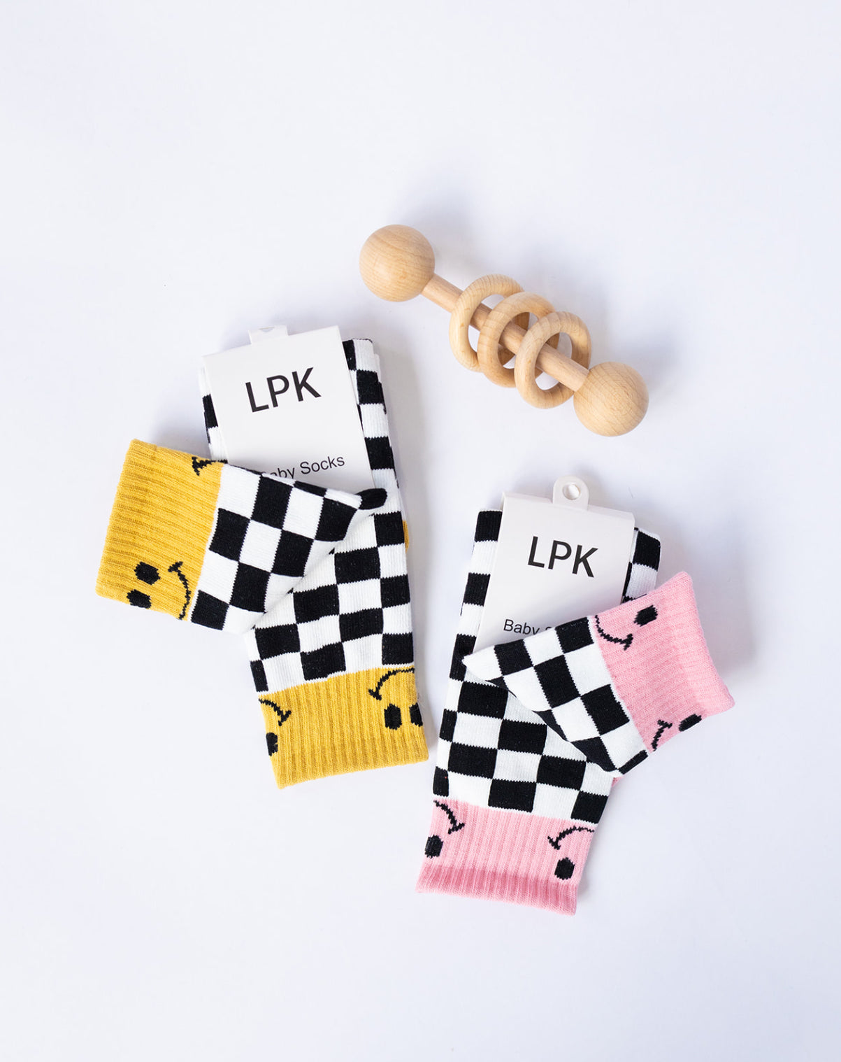 Checkered Smiley Socks