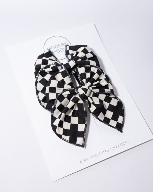 Checkered Pigtail Set