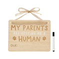 Load image into Gallery viewer, Wooden Pet Pregnancy Announcement Sign
