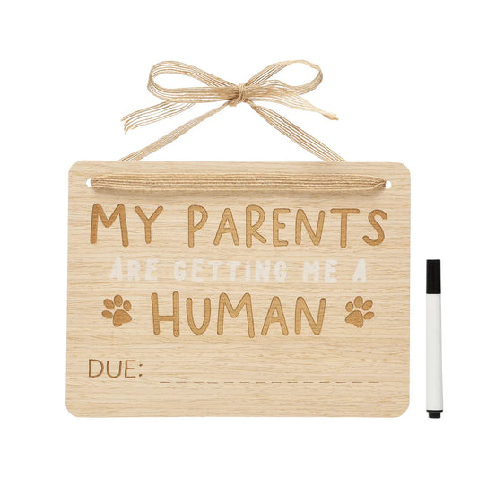 Wooden Pet Pregnancy Announcement Sign