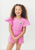 Load image into Gallery viewer, Pink Terry Rainbow Romper
