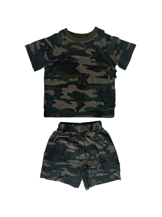 Lola and The Boys Camo Rocker Short Set