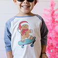 Load image into Gallery viewer, Toddler Boy wearing Sweet Wink Gingerbread Skater Boy Christmas 3/4 Shirt
