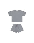 Load image into Gallery viewer, Quincy Mae Waffle Tee + Shorts Set || Blue 
