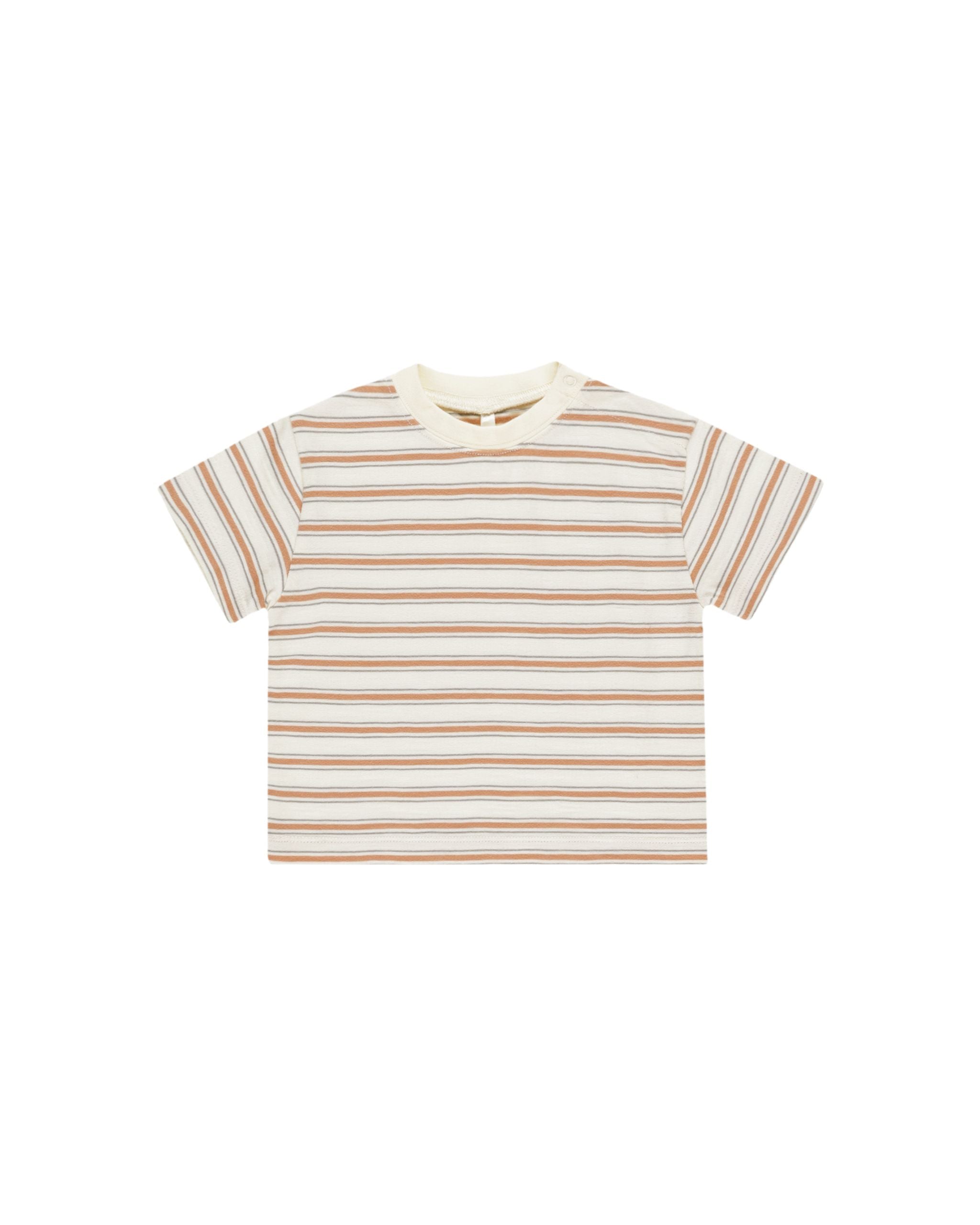 Rylee & Cru Relaxed Tee|| Grapefruit Stripe