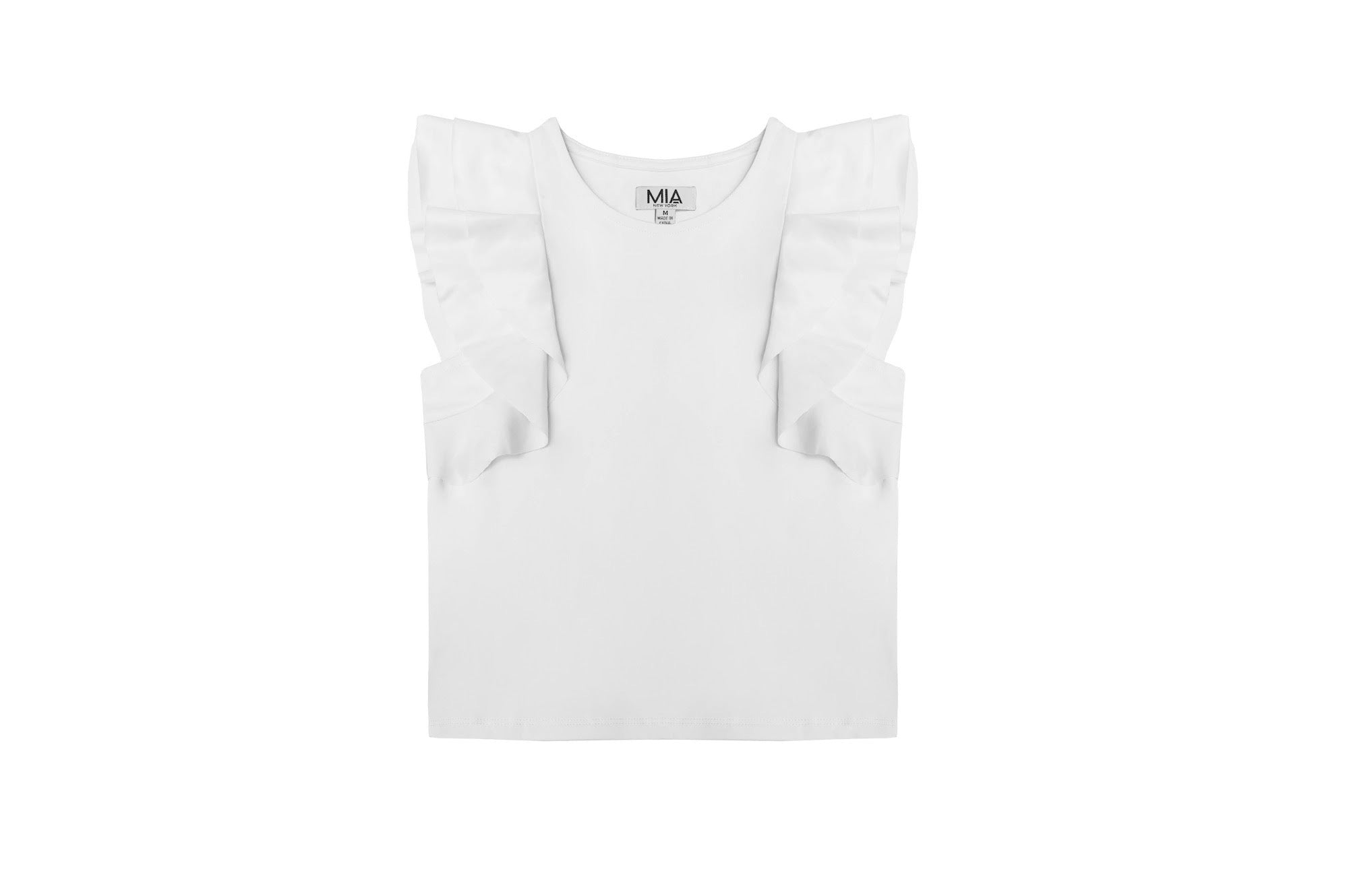 White Flutter Sleeve Tee